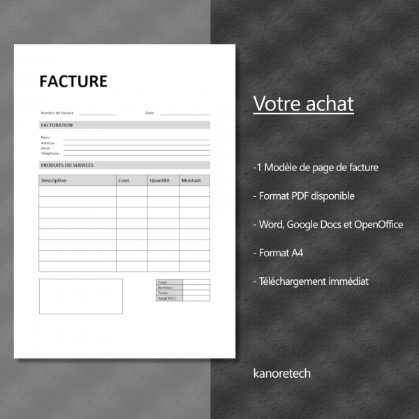 facture professionnelle